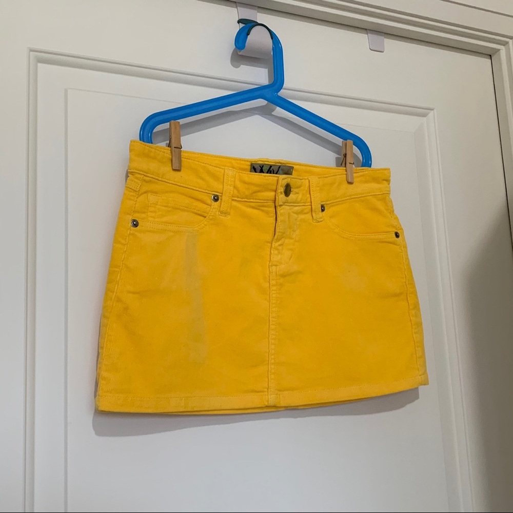 Yellow Corduroy mini skirt size S